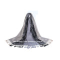 Dame Fashion Cotton Polyester Schal mit langem Troddel Jacquard Schal
